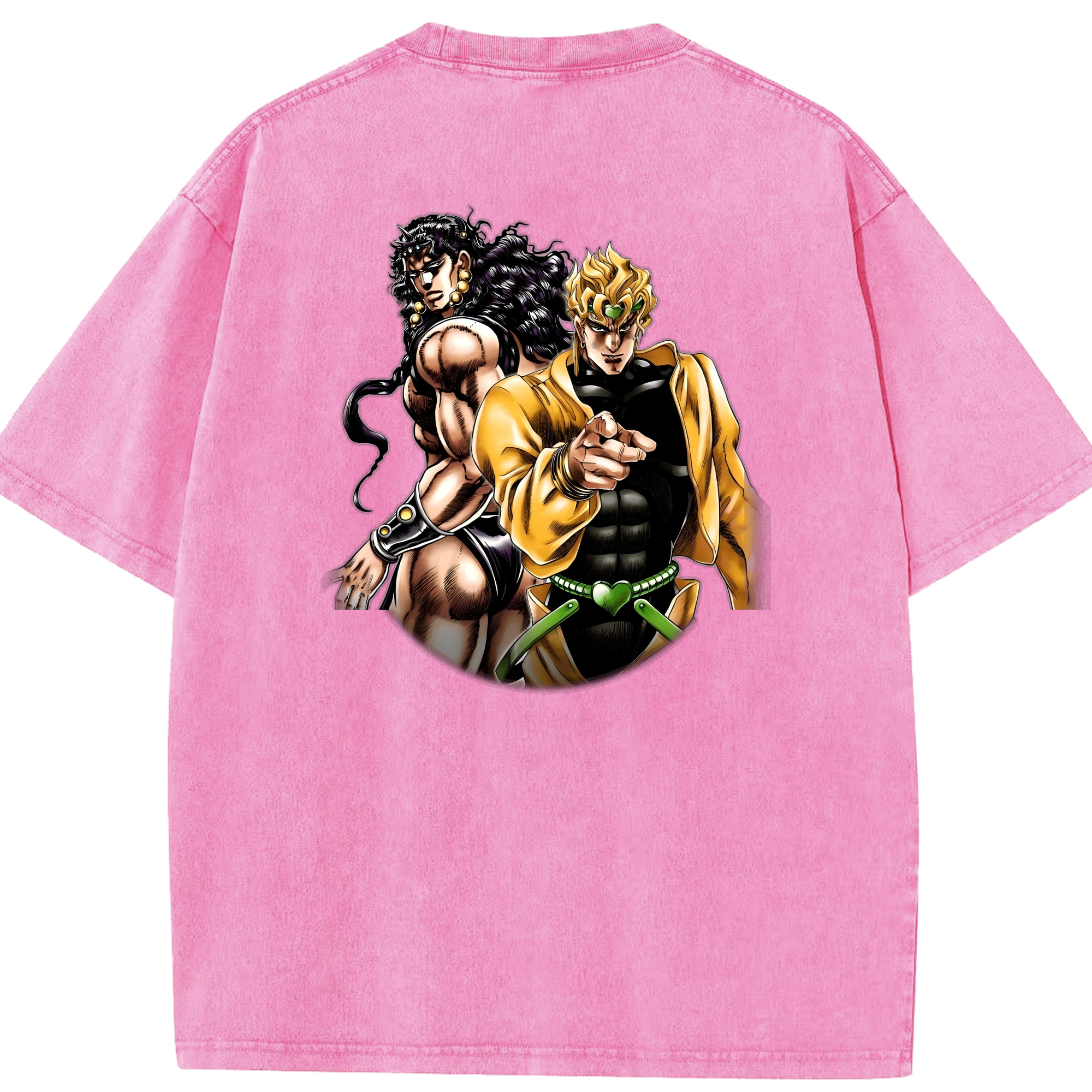 （画像用） ジョジョの奇妙な冒険 ディオ?ブランドー JoJo's Bizarre Adventure Dio Brando 綿100% ヴィンテージ風 半袖Tシャツ（背面プリント）